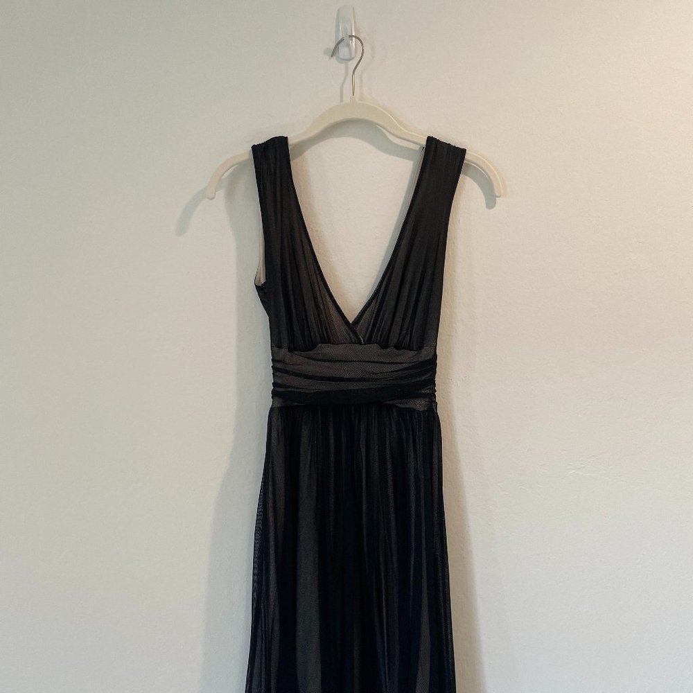 Black Deep V Cocktail Dress